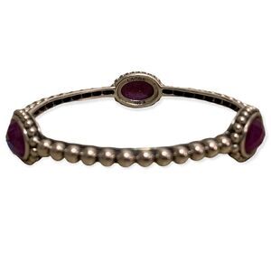 Lagos Maya Oval Sterling Silver Charoite Doublet Bangle Bracelet (med)